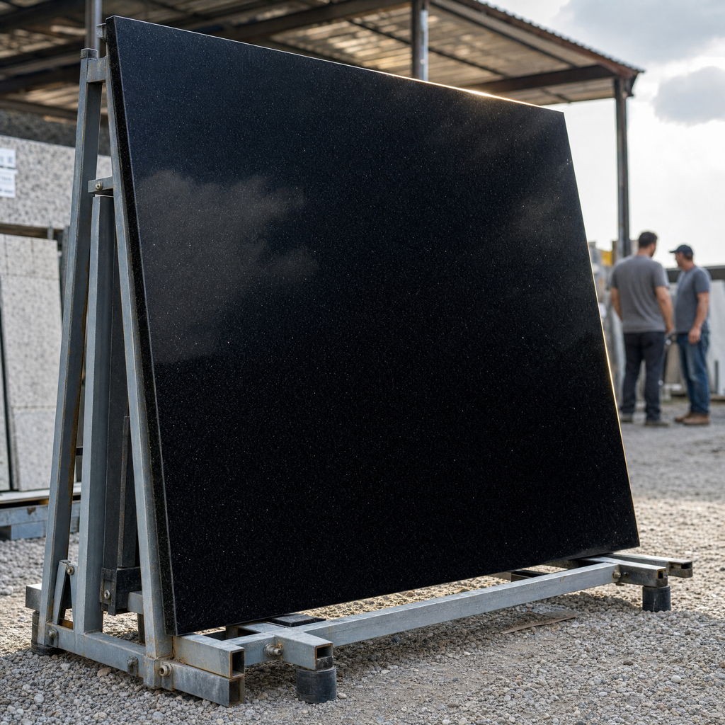 Absolute Black granite slab