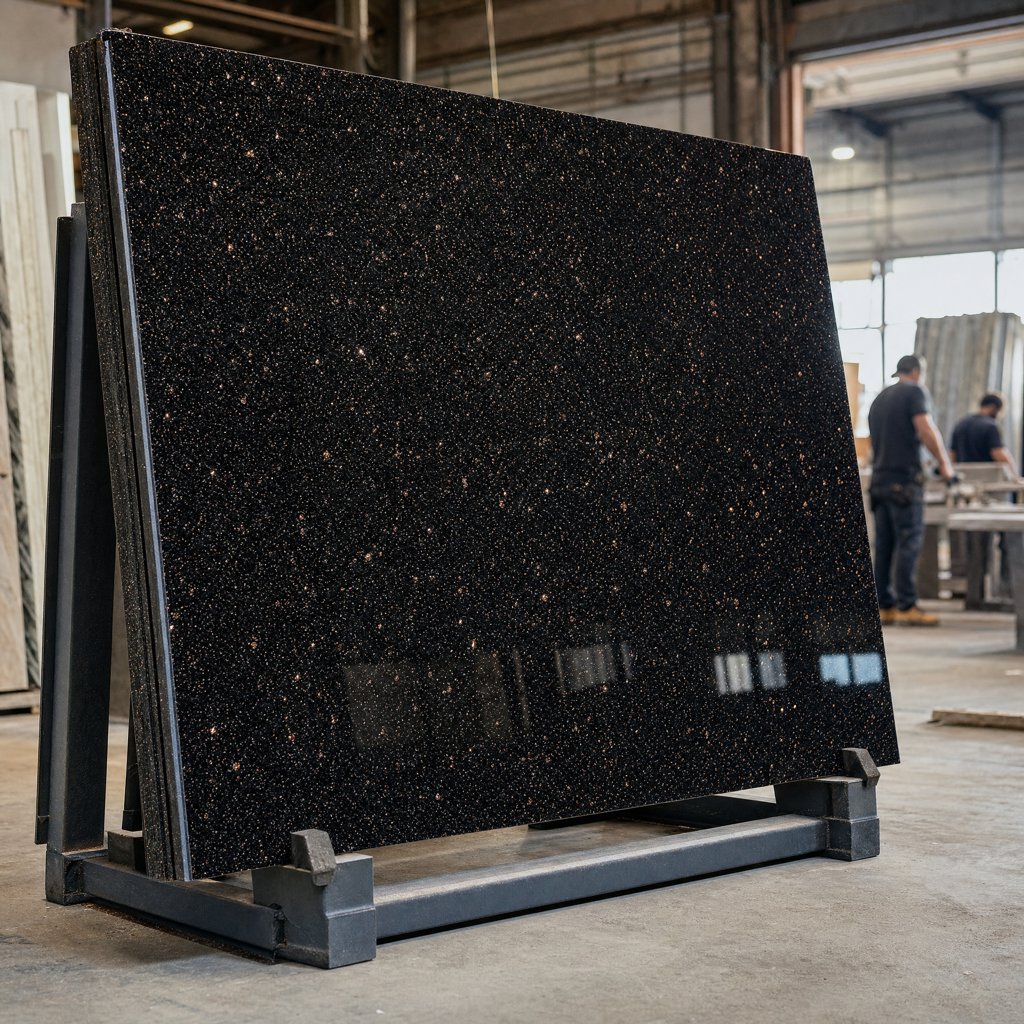 Black Galaxy granite slab
