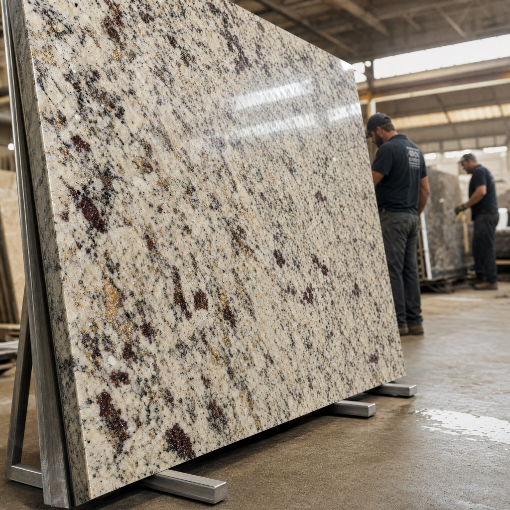 Kashmir White granite slab
