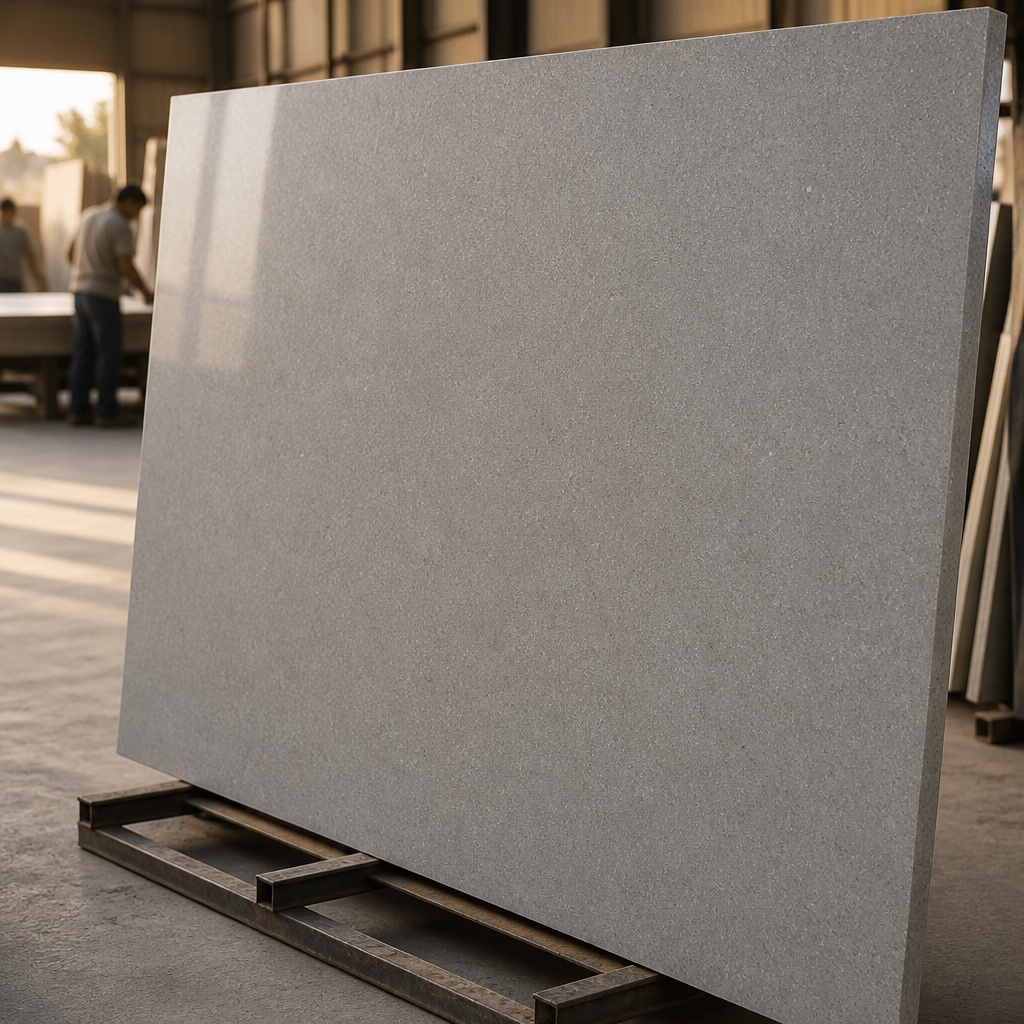 Ash Grey quartz slab